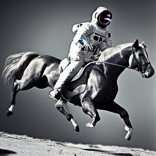 prompt: a photograph of an astronaut riding a horse