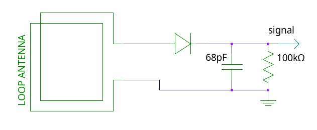 A untuned antenna driving a envelope detector