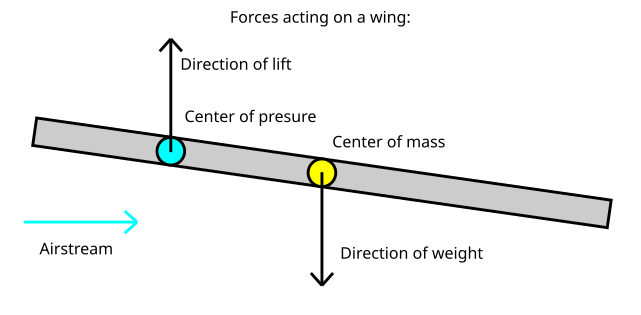 Forces acting on a wing.