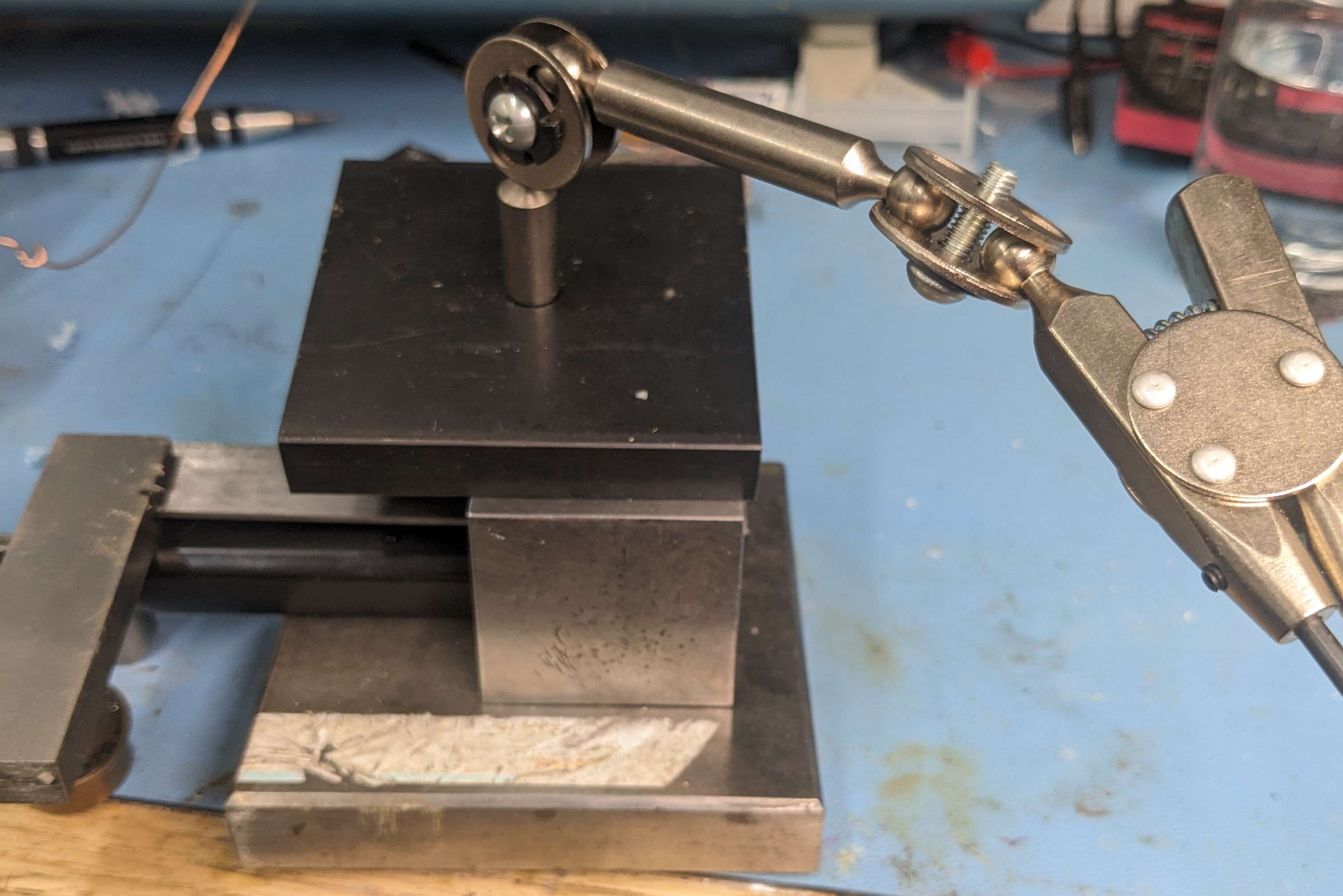 A photograph of the experimental setup, as described in the text.