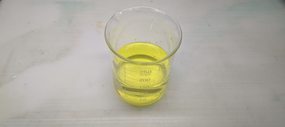 Very yellow solution