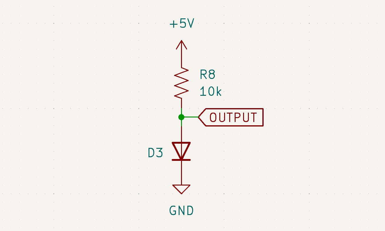 A schematic of a diode as part of a voltage divider to measure the voltage drop.