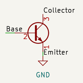 A single transistor with a grounded emitter