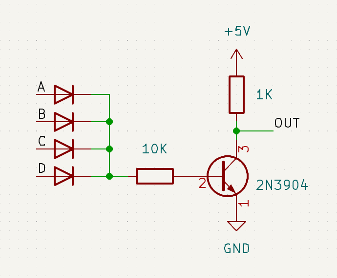 A diode transistor logic based NOR gate