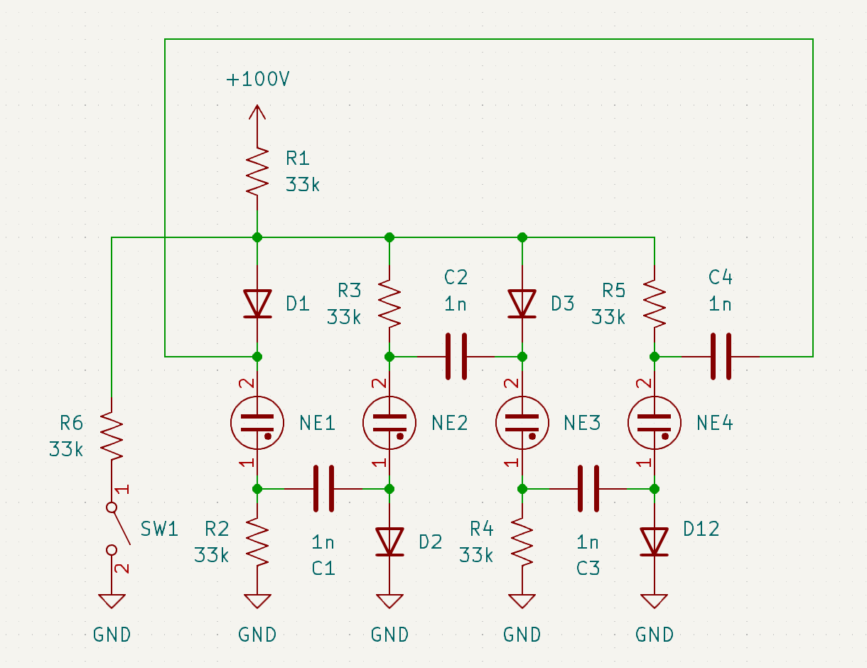 A neon ring counter