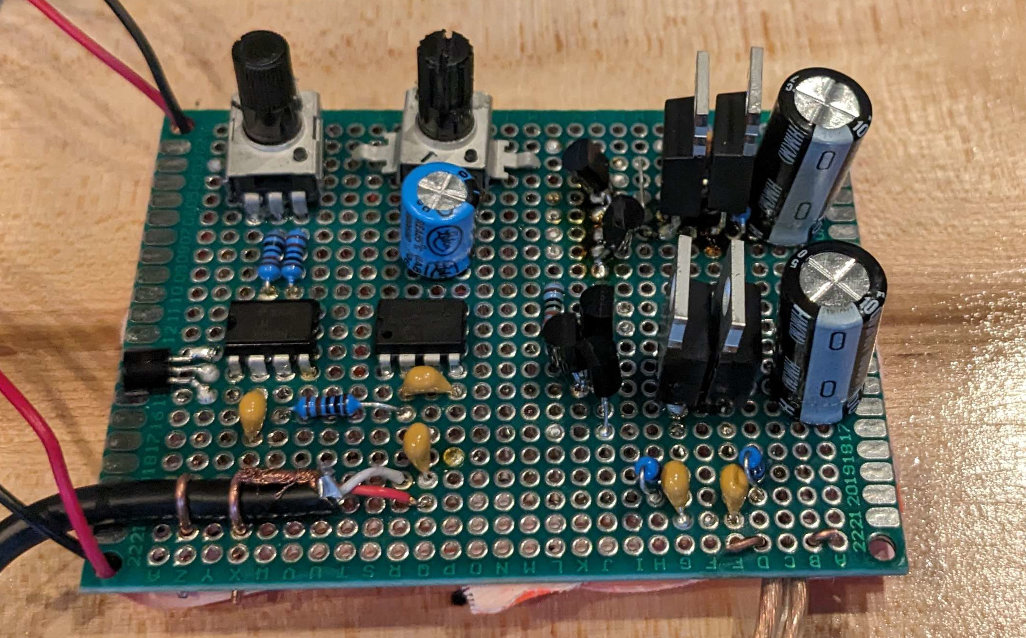 A photograph of the assembled driver