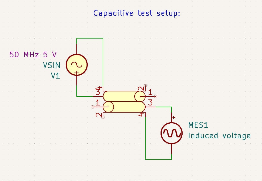 Capacitive coupling test setup