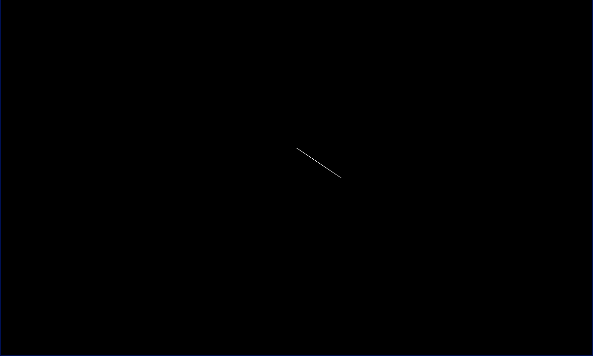 An image showing a single white line on screen