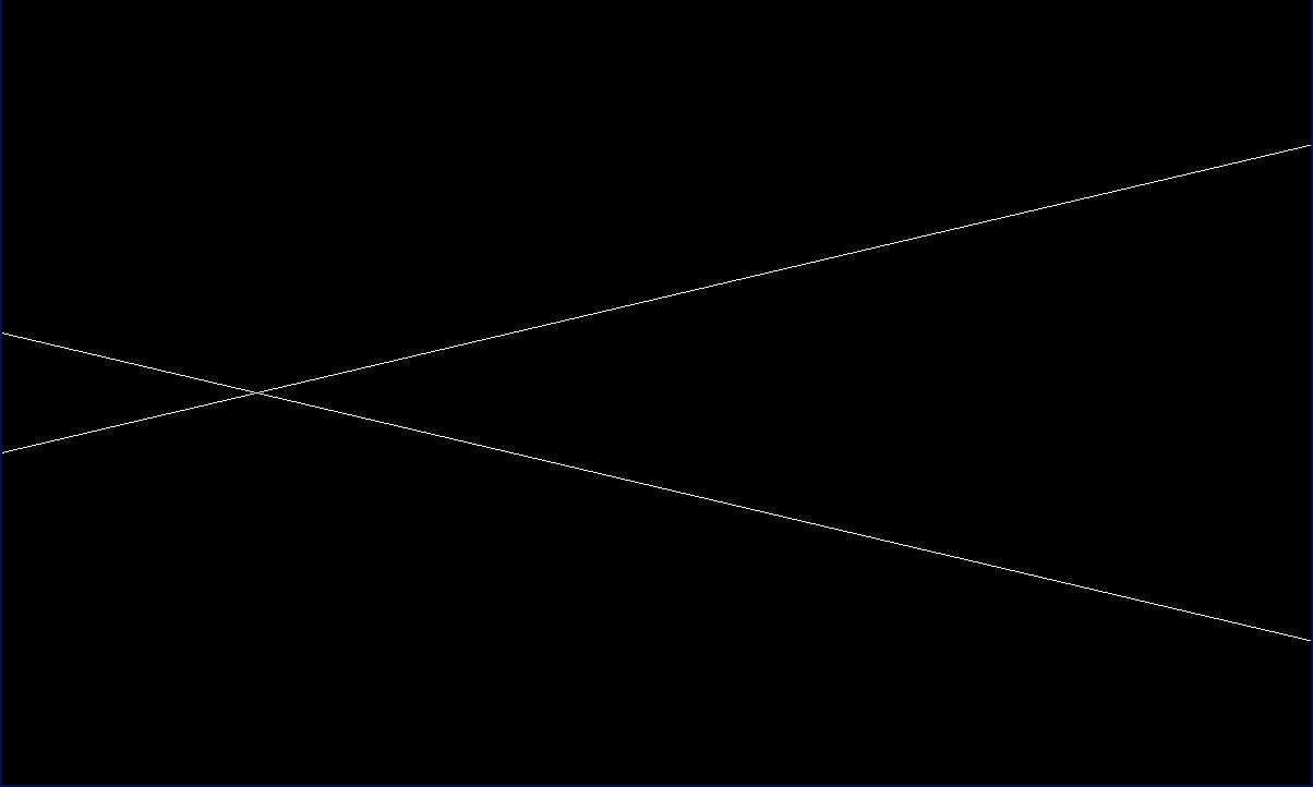 An broken render of a wireframe wall, with the top line intersecting the bottom line