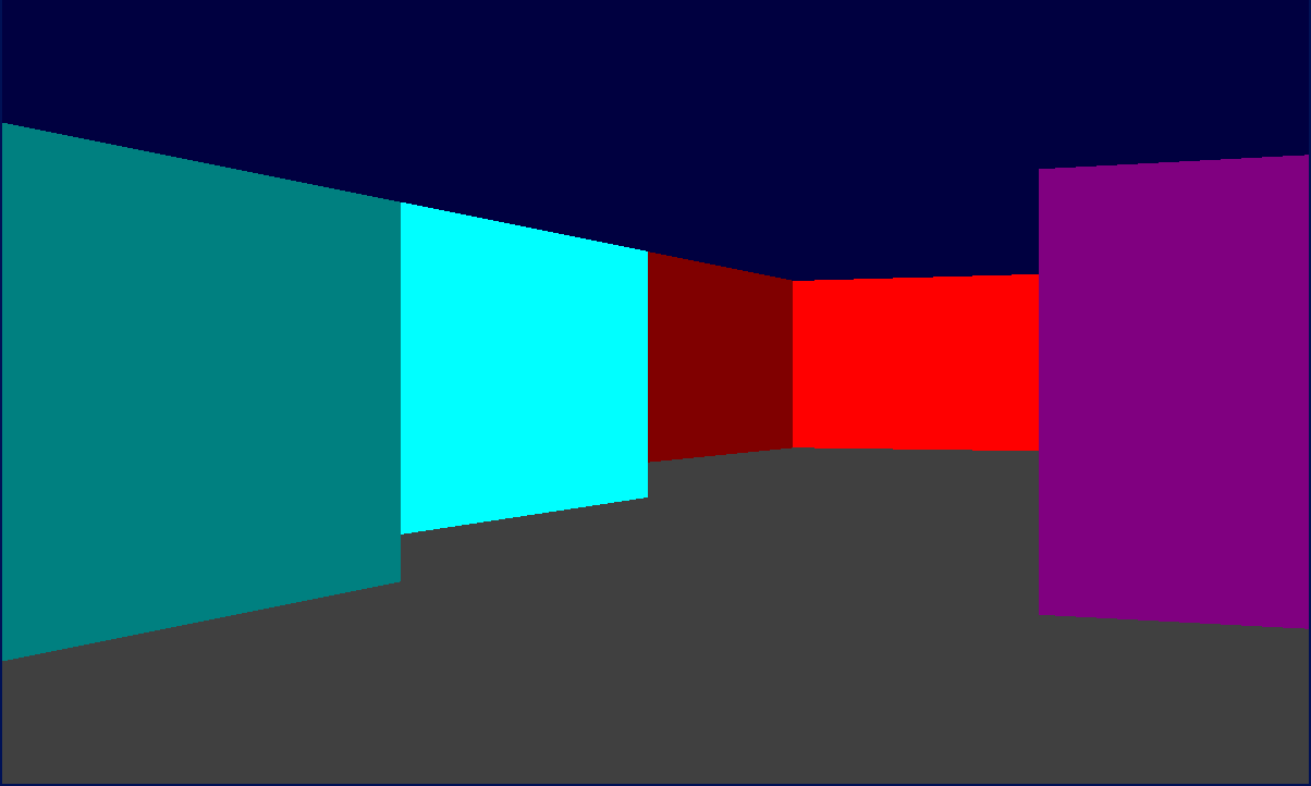 A view of the pillar with acceding wall heights but no steps rendered