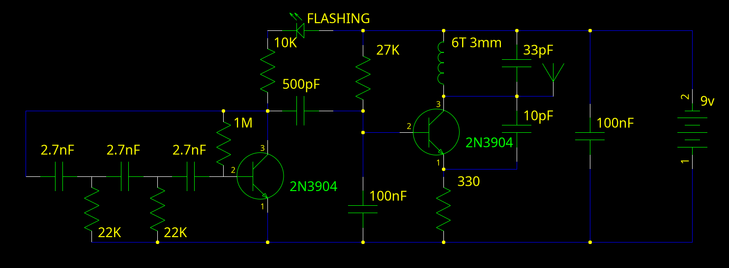 A schematic of a radio beacon